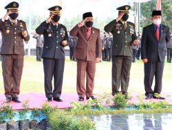 Forkopimda Sumbawa Barat Hadiri Upacara Hut Bhayangkara Ke 76 Digelar  Serentak Secara Vitual