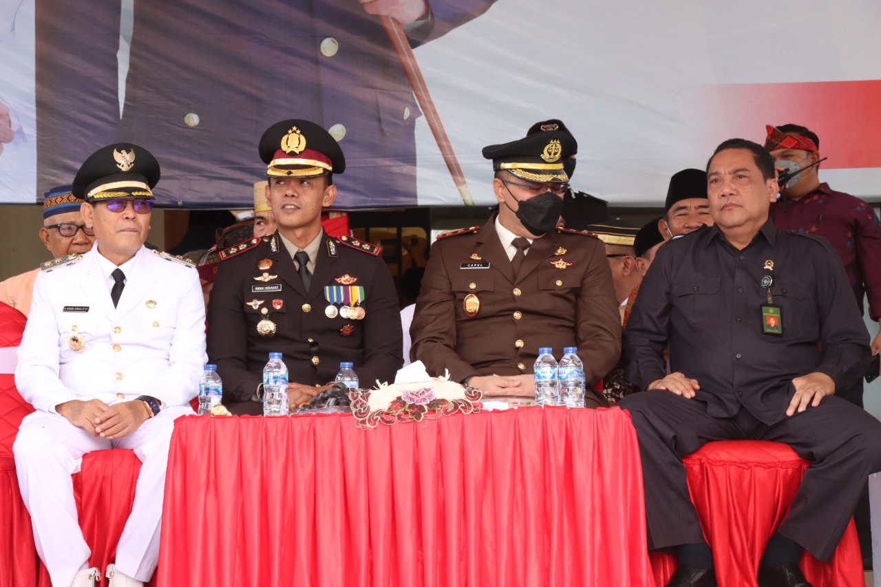 HUT Bhayangkara ke-76, Polres Dompu Laksanakan Upacara Secara Virtual di Kantor Bupati Dompu