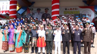 HUT Bhayangkara ke-76, Polres Dompu Laksanakan Upacara Secara Virtual di Kantor Bupati Dompu