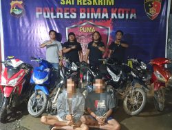 2 Terduga Pelaku Curanmor Ditangkap Tim Puma I Polres Bima Kota Beserta Barang Bukti 7 Unit SPM