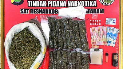 5 Kilogram Ganja dan 13,74 Gram Sabu, 4 Pria di Mataram Ditangkap Polisi