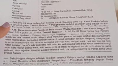 Hina Khairunnisa, Akun Facebook Mira Miranti Dilaporkan ke Polisi