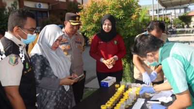 Polres Bima Kota Mendadak Tes Urine,  yang Positif Akan Ditindak Tegas