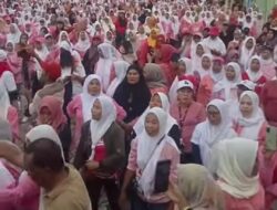 Senam Sehat di Kelurahan Dara, Ribuan srikandi Siap Memenangkan Paslon Nomor Urut 2